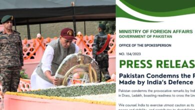 Photo of रक्षामंत्री राजनाथ सिंह के बयान से बौखलाया पाकिस्तान
