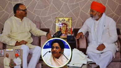 Photo of राकेश टिकैत की बृजेश पाठक से मुलाकात